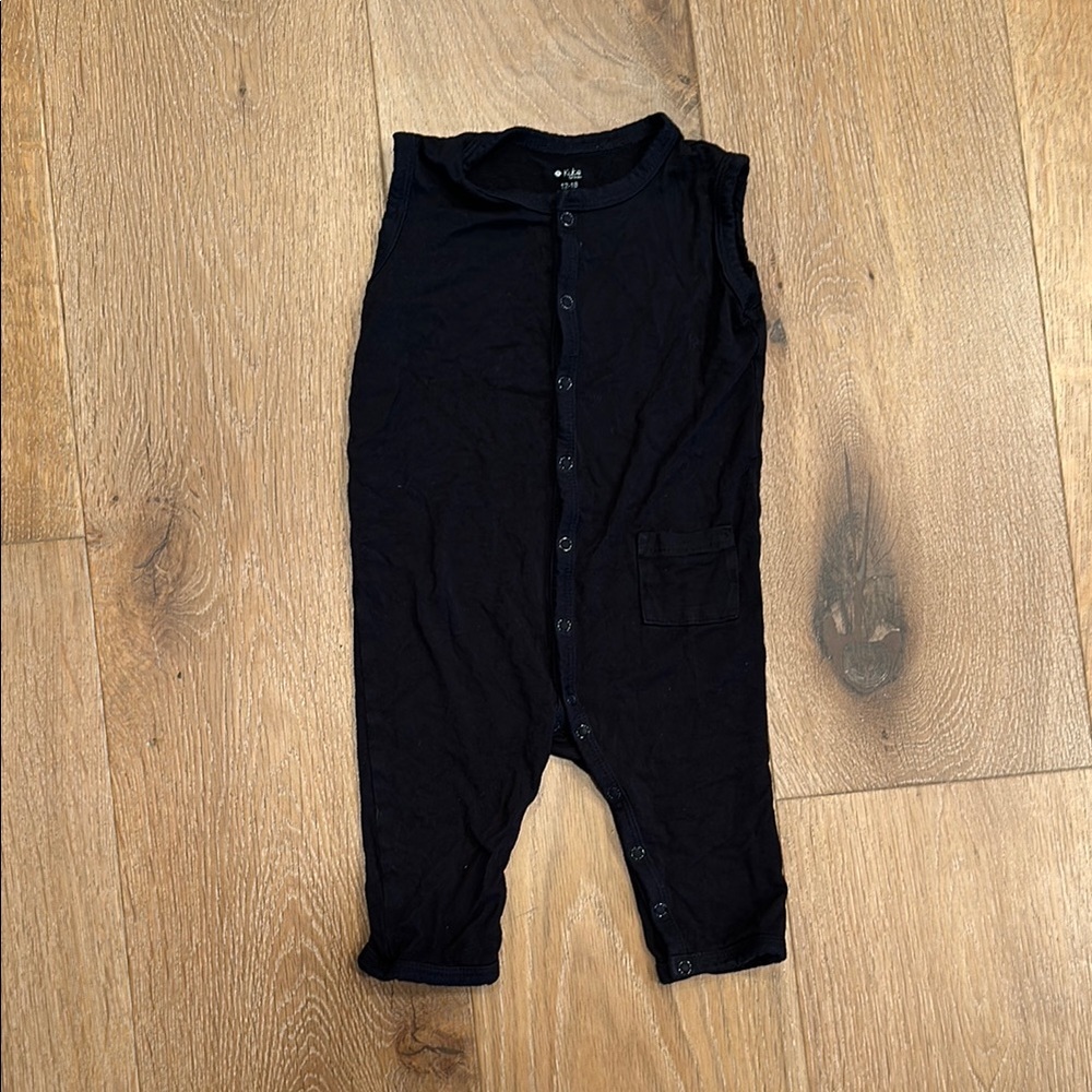 Black Baby Sleeveless Romper Kyte Baby 12-18 months